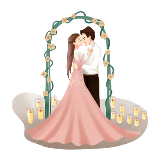 婚纱卡通人物婚礼白纱结婚婚纱摄影手绘