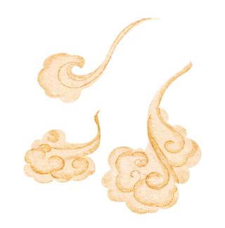 中国风国潮祥云插画手绘云彩图案海报云层装饰背景PSD设计素材