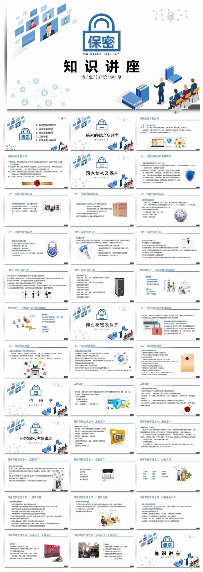 商务风保密知识讲座PPT模板
