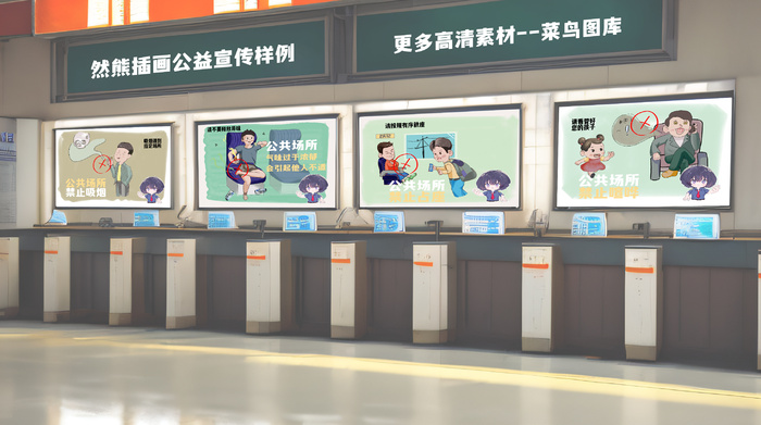 原创四则公益宣传画psd模版下载