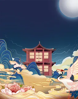 国潮山水中国风