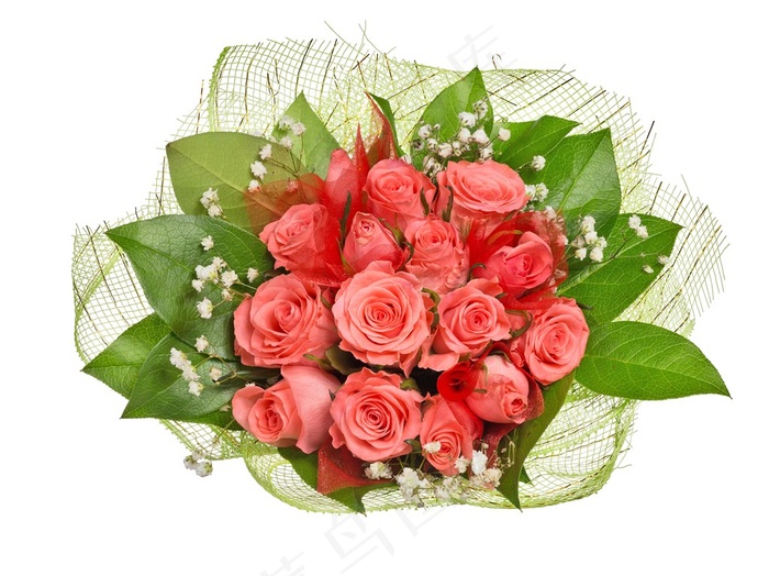 包装好的红色的玫瑰花