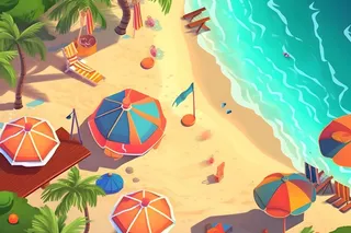 海滩海边夏日游泳背景