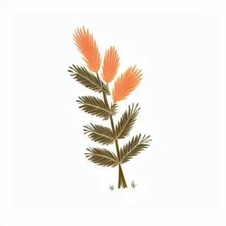 一支草插画手绘png免抠