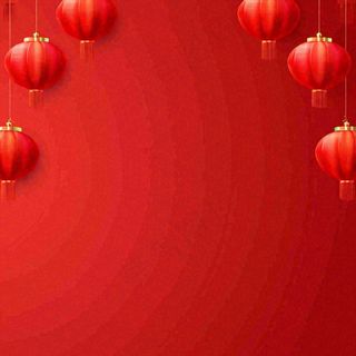 中国红创意喜庆灯笼，元旦新年小年除夕