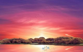 红色的天空素材