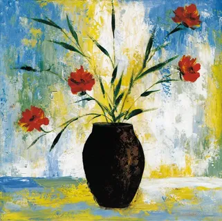 黑色瓶子花卉艺术插画 黑色瓶子花卉艺术插画