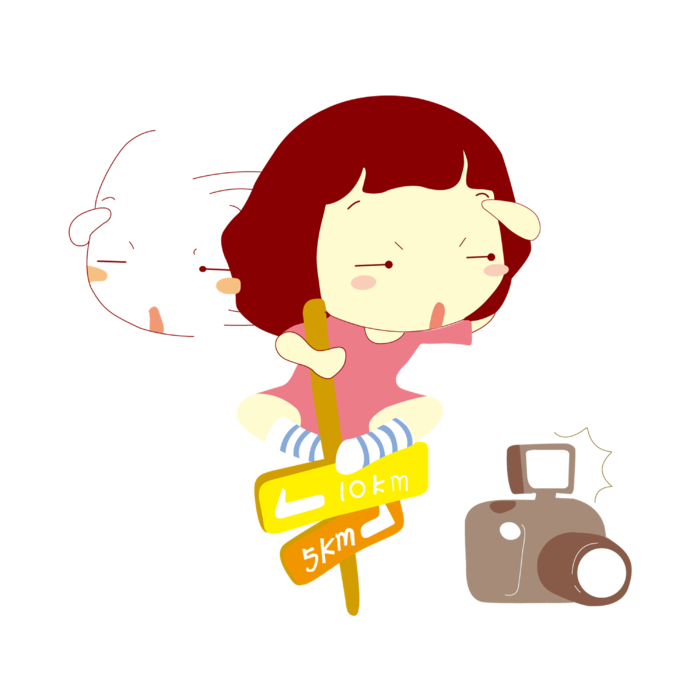 照相 卡通 女孩