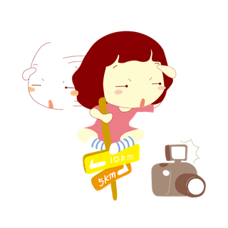 照相 卡通 女孩