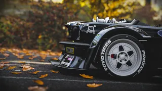 秋天秋日树落叶跑车汽车高清背景