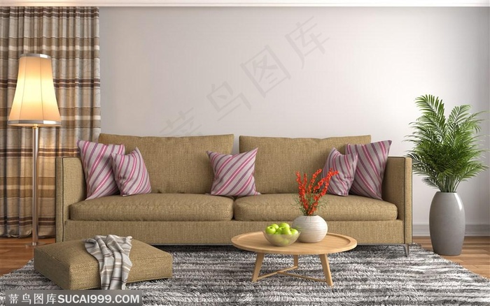 褐色客厅装修设计效果图