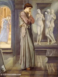 爱德华伯恩琼斯手绘室内人物插画