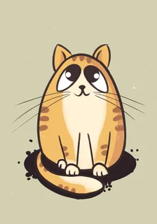 卡通搞怪呆萌黄色小猫咪海报插画4