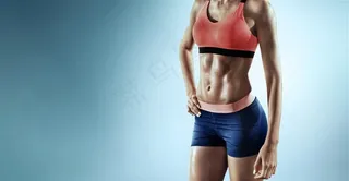 健美的腹部肌肉高清摄影图片