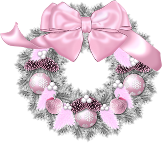 花环粉色圣诞节