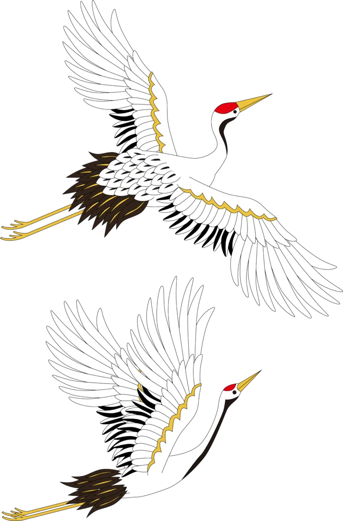 中国风古典中式国潮风手绘飞鹤图案仙鹤装饰素材PNG免抠插画元素