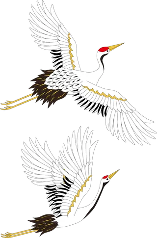 中国风古典中式国潮风手绘飞鹤图案仙鹤装饰素材PNG免抠插画元素