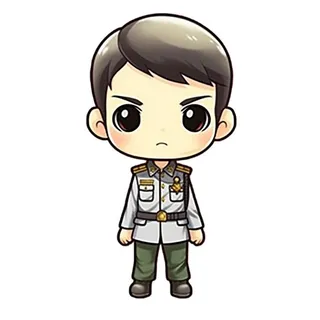 军人士兵卡通免抠