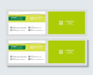 绿色经典个人名片设计