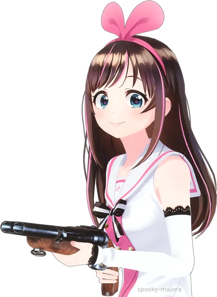 开枪女孩卡通线条画简笔