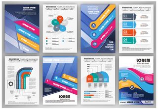 抽象矢量现代数据统计宣传单设计