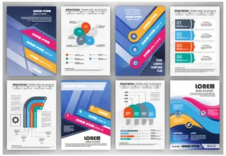 抽象矢量现代数据统计宣传单设计