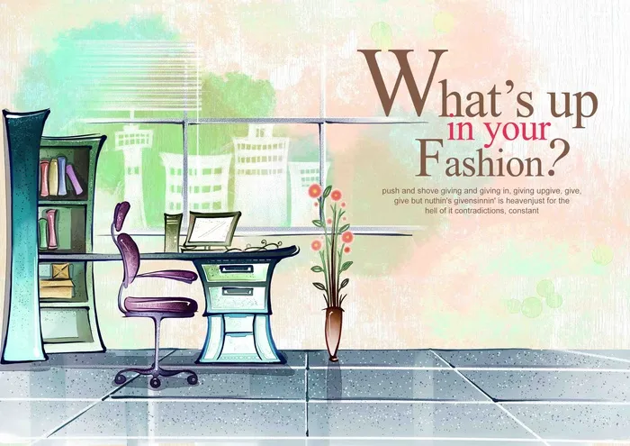 水彩手绘装饰装修psd模版下载