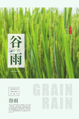 谷雨二十四节气海报设计