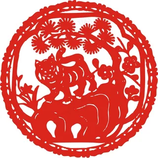 虎年吉祥剪纸图案矢量素材 虎年吉祥剪纸图案矢量素材