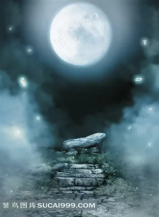 浪漫圆月夜图片