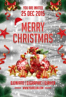 简约大气圣诞节快乐海报