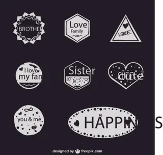 免抠创意亲情标签