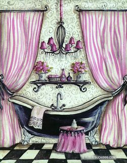 浴缸高清手绘艺术油画