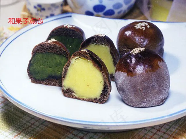 和果子点心美食元素菜品psd模版下载