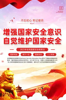 红色国家安全日海报