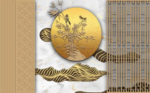 新中式现代背景墙  