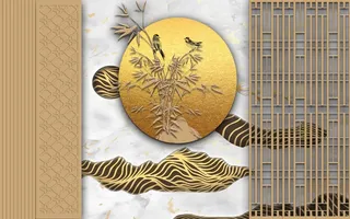 新中式现代背景墙  