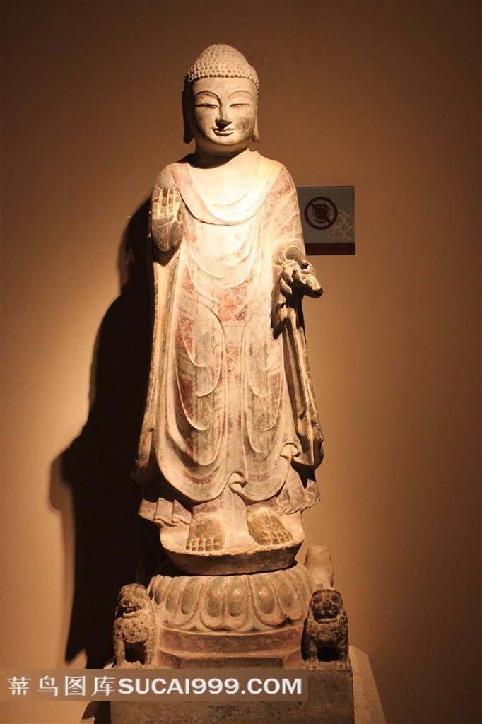 中国传统元素北周佛像