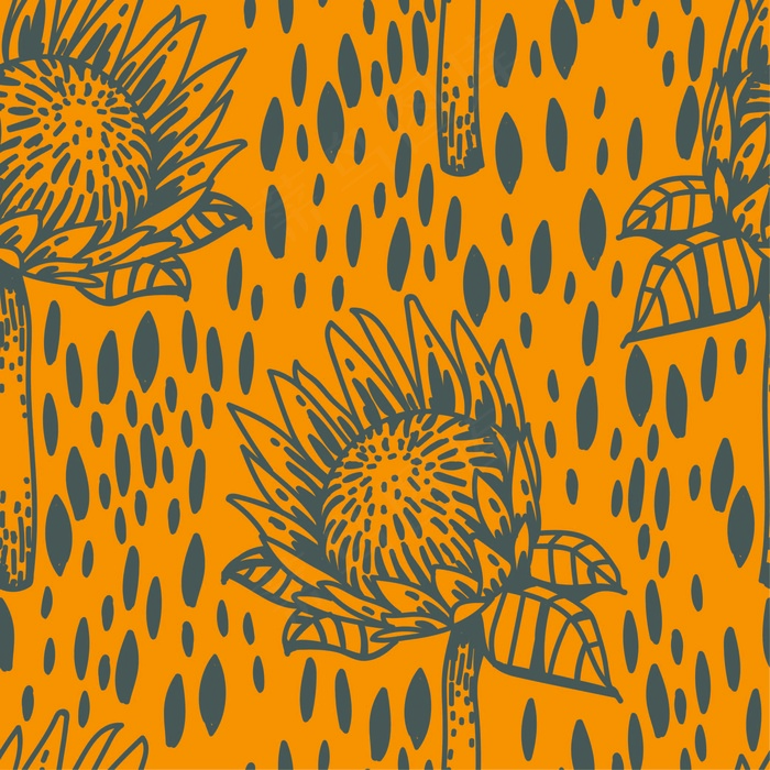 向日葵插画设计ai矢量模版下载
