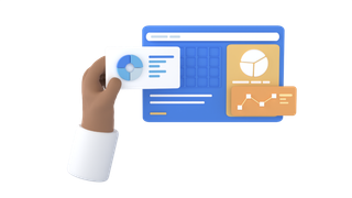 电脑图表简约3D数据png图标素材