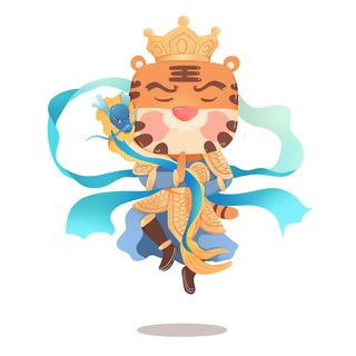 PNG免扣2022虎年新年春节元旦卡通老虎形象图片插画PSD设计素材