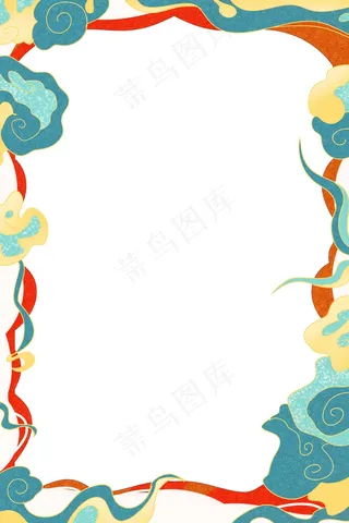 国潮手绘相框psd分层模板