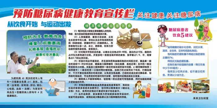 糖尿病 糖尿病讲座 糖尿病食谱 糖尿病日 卡通 psd模版下载