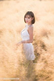 荒草中的*短发女神图片