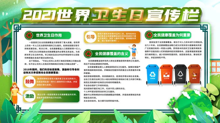 爱国卫生月爱卫生绿色环保卫生城市宣传栏海报设计PS素材psd模版下载