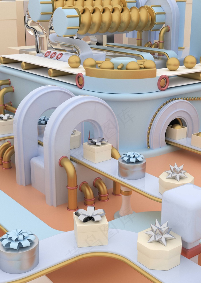 圣诞节3D建模礼品工厂