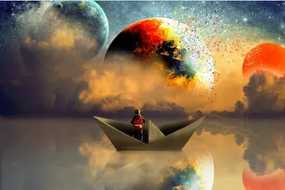 元宇宙世界天空背景墙风景