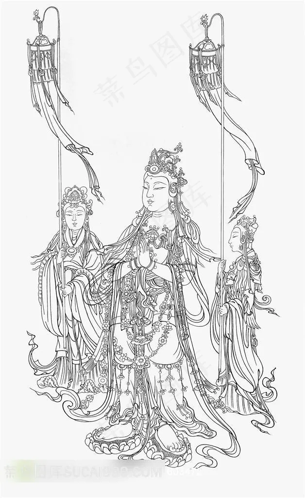 铁线笔佛像绘画艺术图片