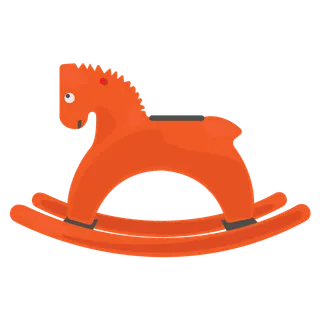 木马玩具剪贴画儿童节幼儿园插画