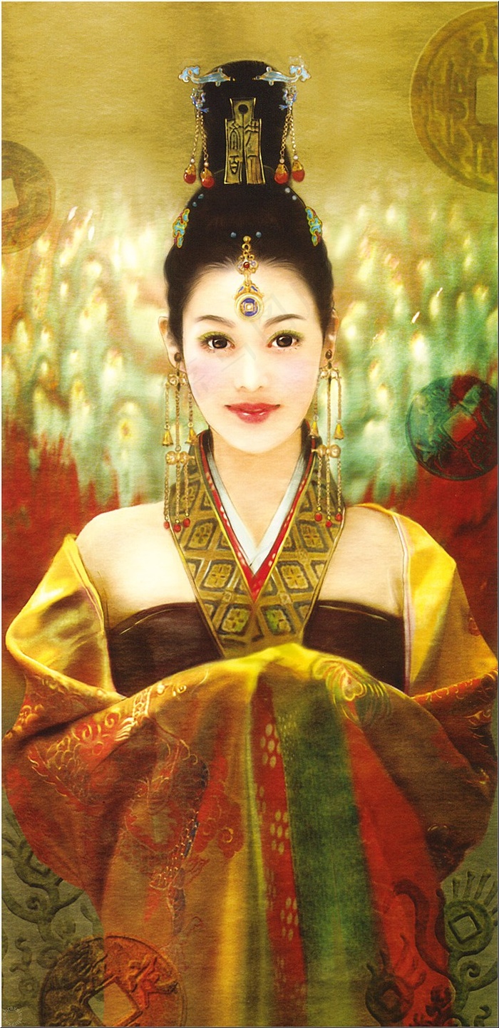 手绘彩绘美女